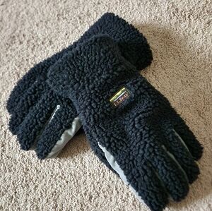 L.L. Bean Black Fleece Sherpa Mountain Pile Outdoors Gloves Black Unisex M